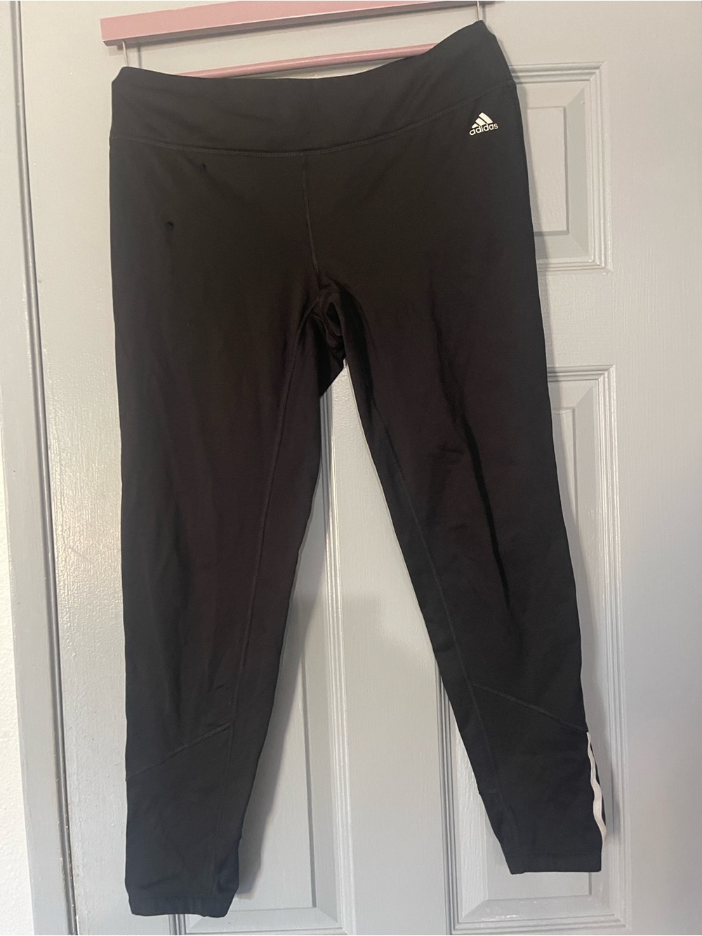 adidas Black Leggings with White Logo Accent